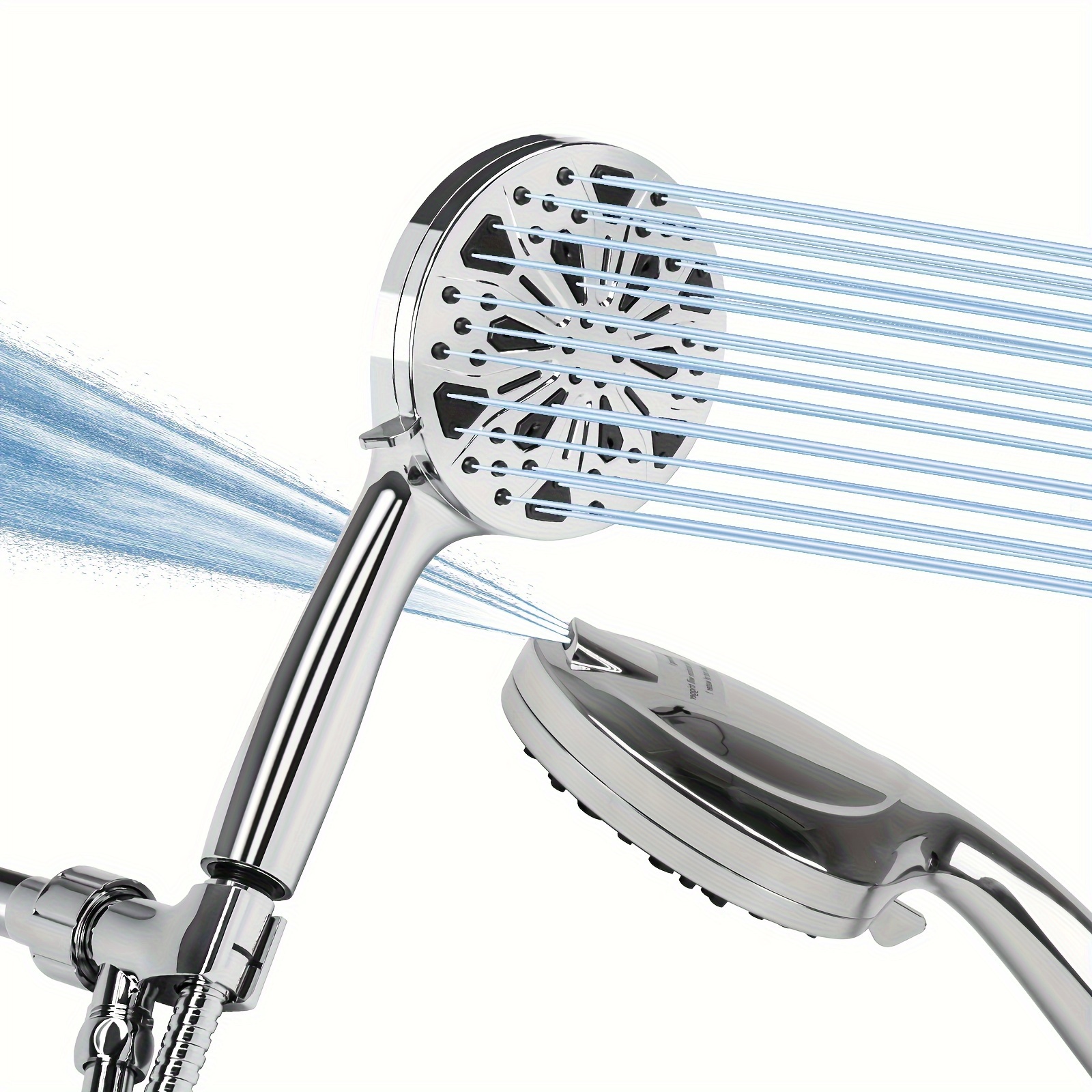 

A High-pressure 10-mode 5-inch Handheld Shower Head With A 5-foot Stainless Steel Hose And Adjustable Bracket, Featuring A Powerful Cleaning Function For Cleaning Bathtubs, Corners, Tiles, And Pets.