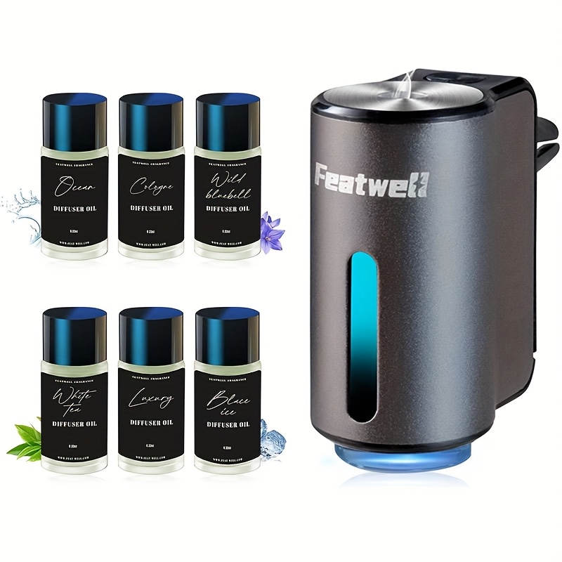 TEMU Smart Car Air Fresheners - 6*10ml Natural French Perfume Lasts , Portable Waterless Car Diffuser Air Freshener Car Aromatherapy Diffuser, Adjust