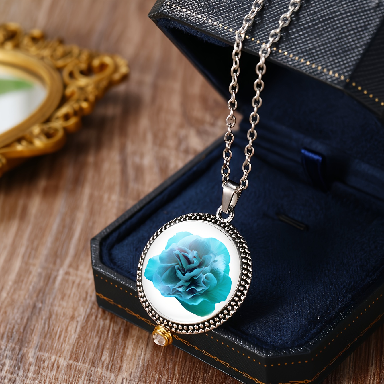 3pcs Blue Gradient Floral Elegant Jewelry Set for Women