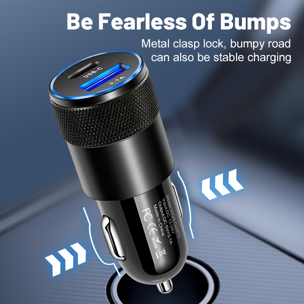 3.1A USB+PD Car Charger Type C Fast Charging Phone Adapter For Xiaomi Huawei PD Phone Charger Adapter