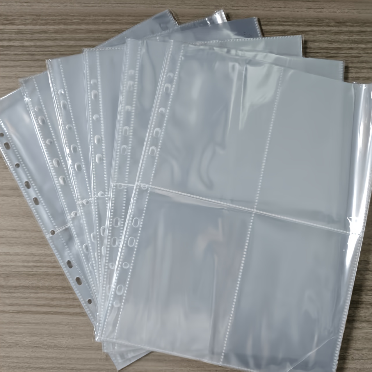TEMU A4 Photo Album Page Protectors - 4-compartment, Double-sided, Refill Pages. Transparent, Compatible With A4 2/3/4-hole Ring Binders & Postcards