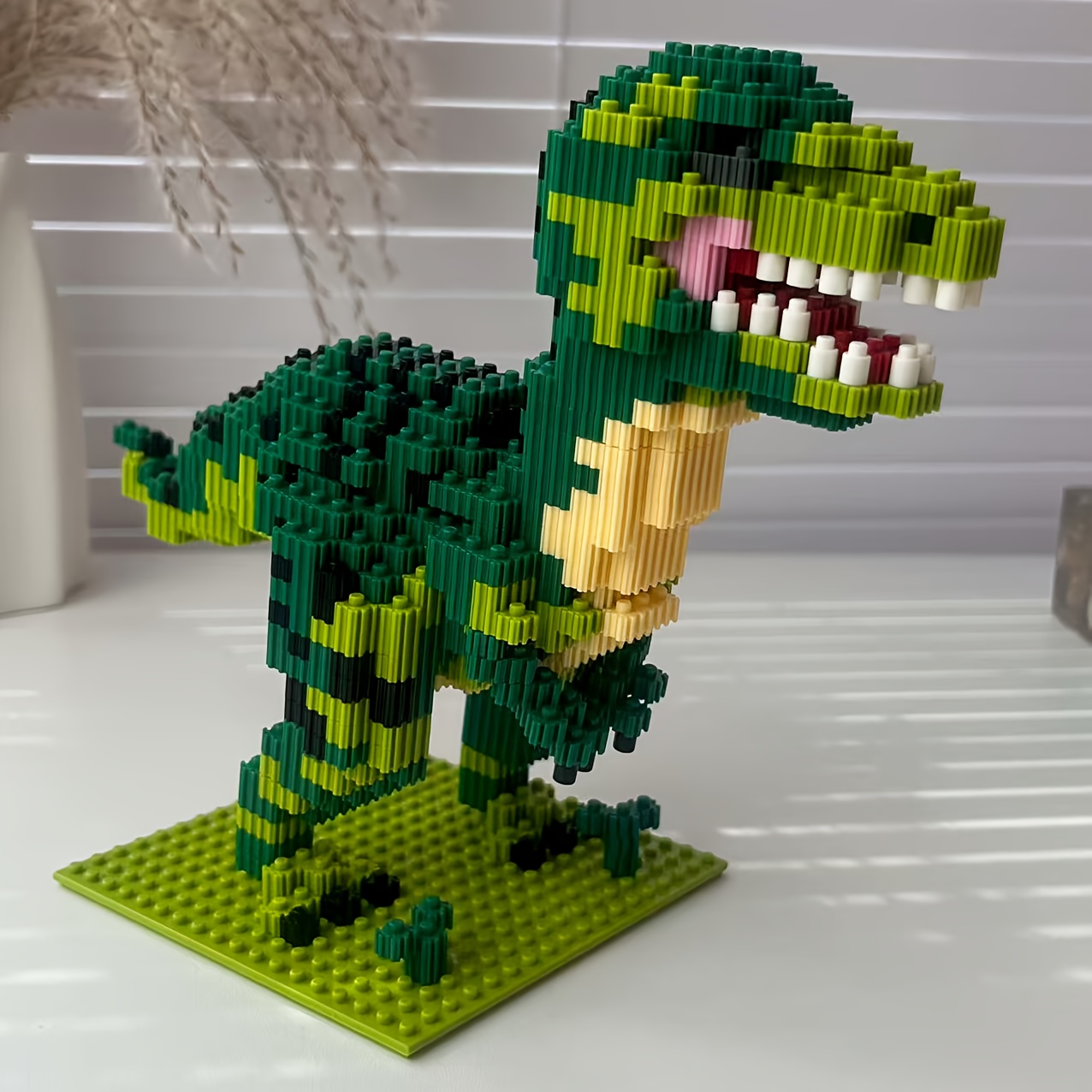 TEMU Three-dimensional Dinosaur Building Block Model, Home Decor Ornament, Holiday Gift For Birthdays/halloween/valentine's Day/christmas/christmas