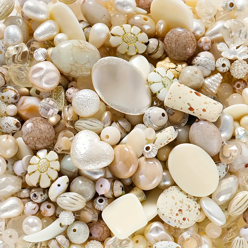 Image of 0.7oz Vintage Acrylic Bead Kit - Assorted Colors & Shapes For Making, Crafts & Bracelet Design - Ideal For Handmade Accessories & Fashion Projects, Jewelry Making Supplies