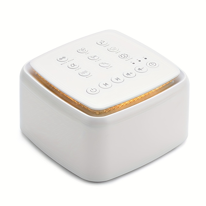 Sound Machine White Noise Machine With 30 Soothing Sounds And Night Lights With Memory Function 15 Levels Of Volume And 3 Sleep Timer Powered By AC Or USB For Sleeping Relaxation (White)