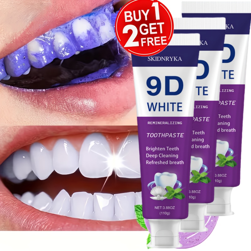 compre   y reciba     (3 unidades) pasta de dientes 9d   110g, ideal para limpieza   y   más brillantes, con     a  , regalo ideal para la higiene bucal,     para mujeres como para hombres,   bucal  
