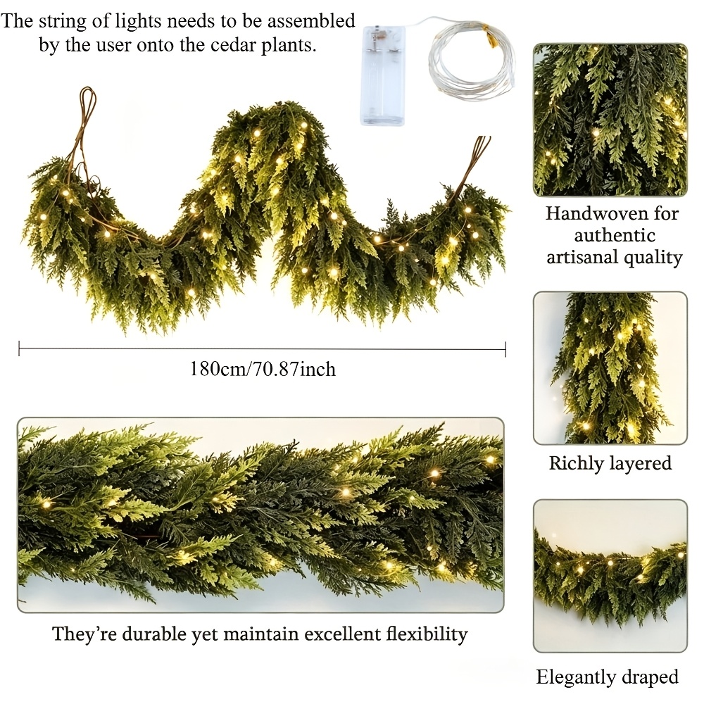 TEMU Simulated Plants With Led Lights, Led-lit Plants, Decoration In Front Of The Christmas Fireplace