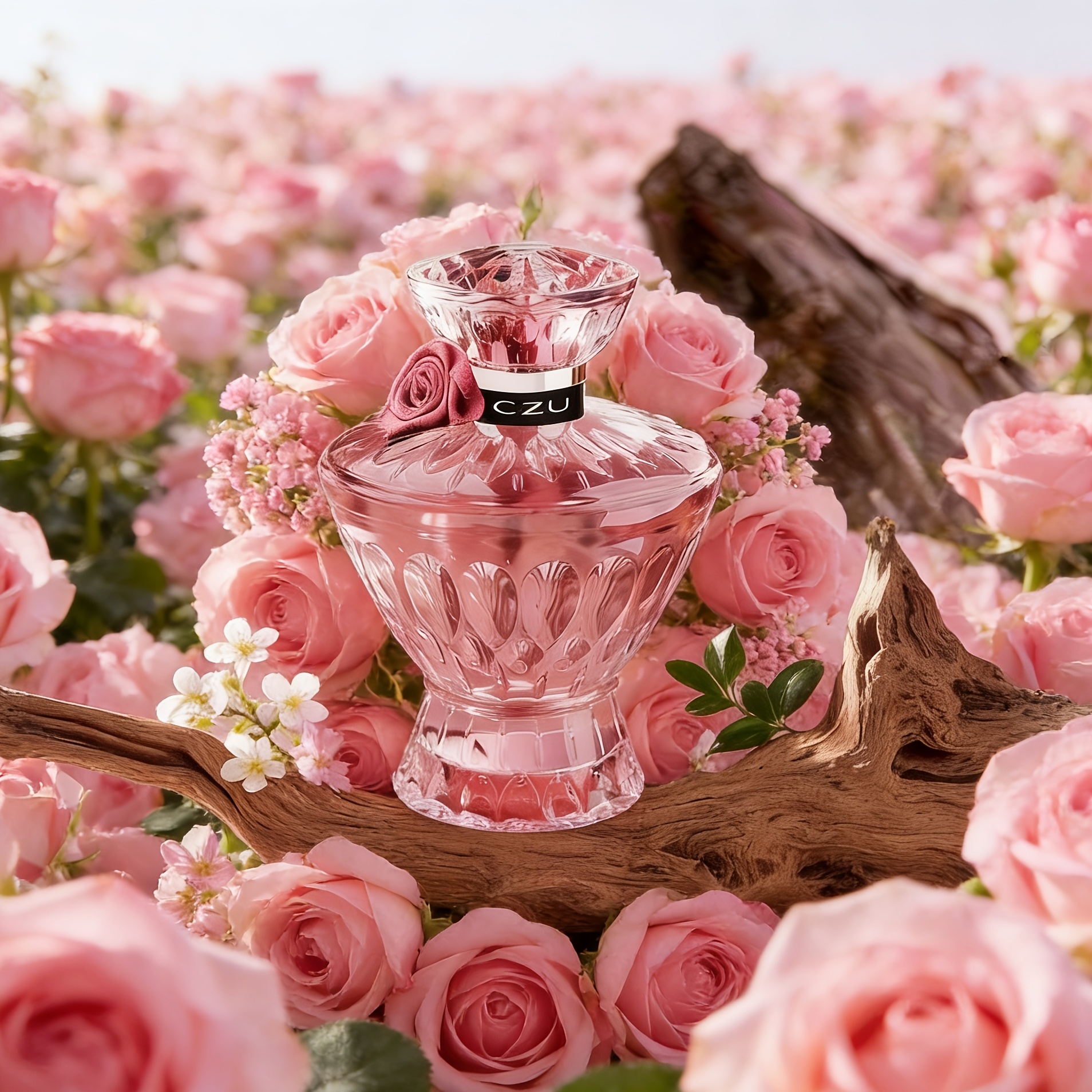 Image of 75ml Pink Amethyst Women's Perfume, Synthetic Gemstone Bottle. Top Notes Are , Middle Notes Are Rich Layered Floral Notes. Suitable For Dating And Parties. Valentine's Day . Hair Perfume