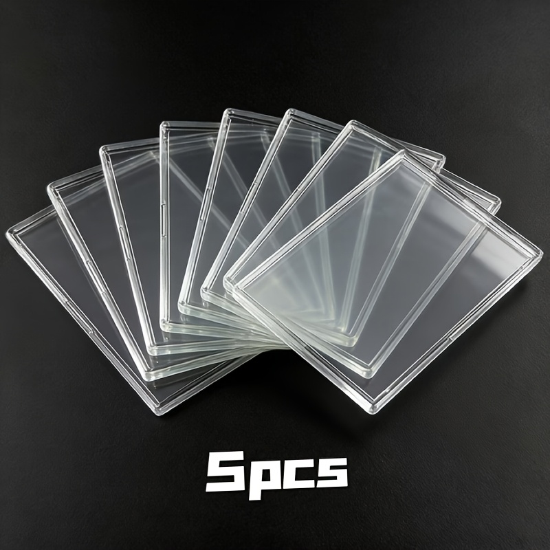 TEMU Lot de 5 boîtes de rangement pour cartes en acrylique dur transparent, accessoires de cartes Star, étui de avec couvercle supérieur, coque de