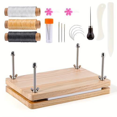 book binding kits bookbinding supplies book binding kit for beginners bone folder tool with bone folder awl waxed thread book press for 7 9 x11 6 additions are colored