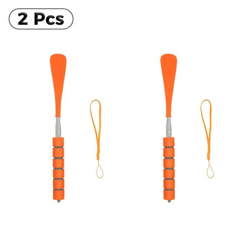 TEMU 2pcs Autumn Stretch Adjustable Length Shoe Horns, Squat- Dome Shoe Tools, Hangable Shoe And Boot Additions Suitable For Pregnant Women, Elderly,