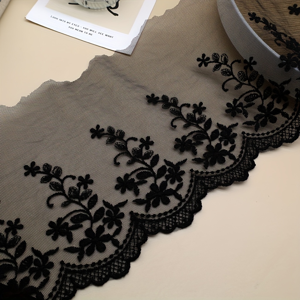 Galsang Flower Embroidered Lace Trim, Transparent Mesh Fabric For Home Textile Decoration