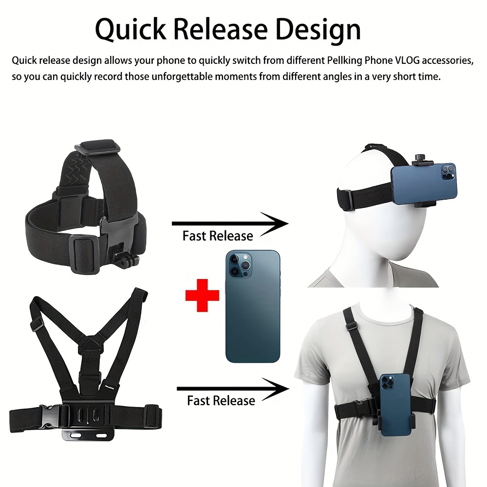 7pcs polyester chest strap kit for action cameras adjustable durable harness with multiple mounting options for outdoor sports and cycling sports camera gear adjustable strap kit durable polyester strap camera accessories Product details 3