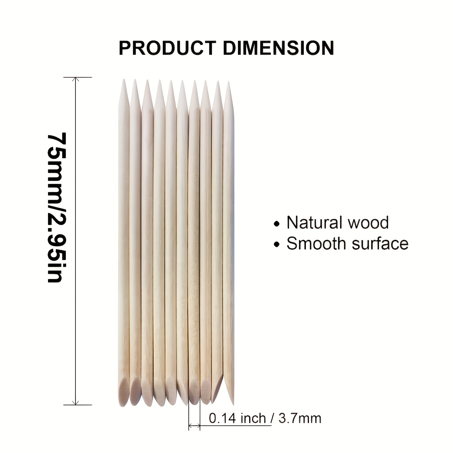 TEMU 110pz per Cuticole in Legno - Spingi Cuticole e Rimuovi Cuticole Bifacciale, Strumenti Multifunzionali per Manicure e Pedicure, per Unghie