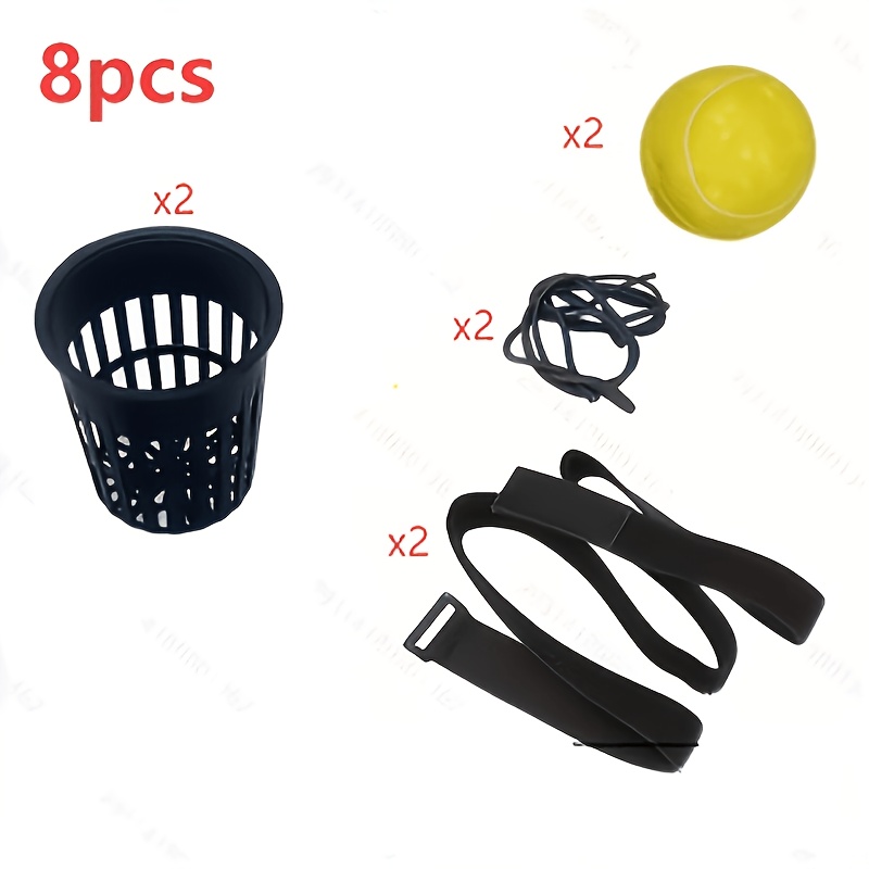 TEMU 8pcs Swing Ball Game Set, Including 2pcs Catching Cups And 2pcs Balls And 2pcs Elastic Ropes And 2pcs Belts, Multi-person Interactive Game, Used