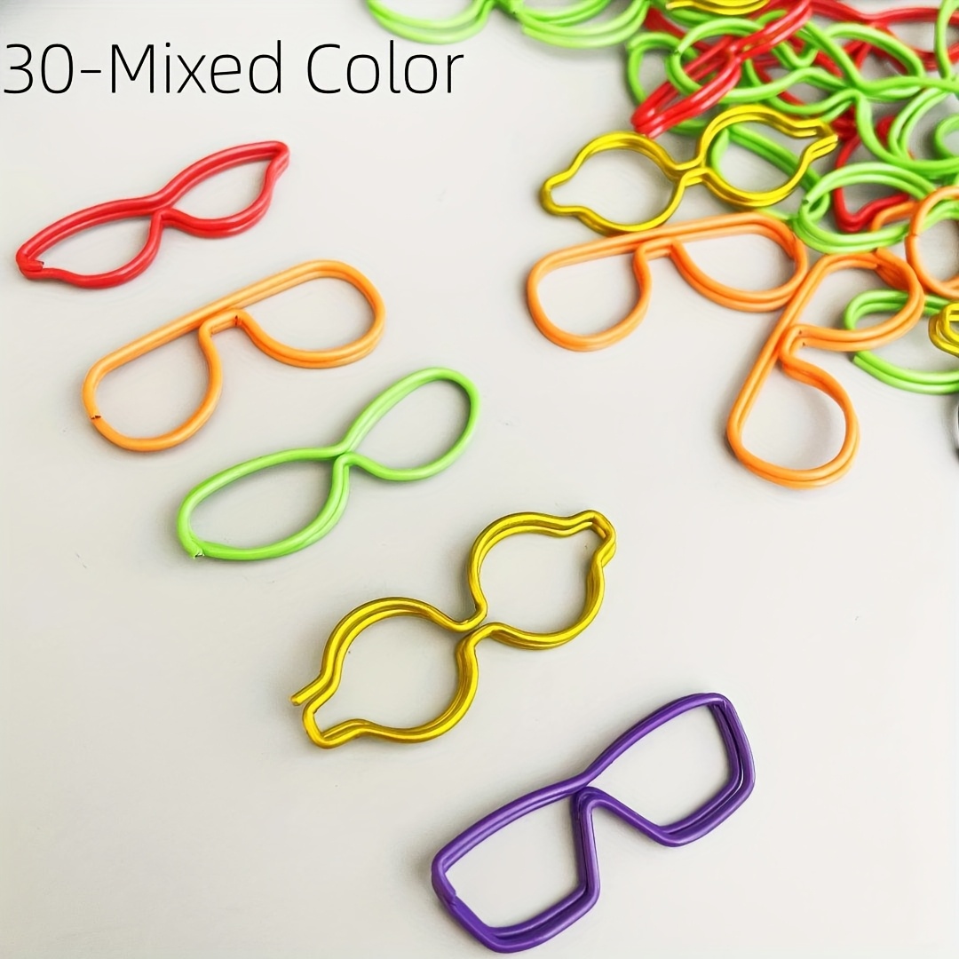 30pcs Of Artistic Paper Clips Shaped , Perfect For Organizing Documents And As Bookmarks, Suitable For Office And Home Use, And A Great Gift