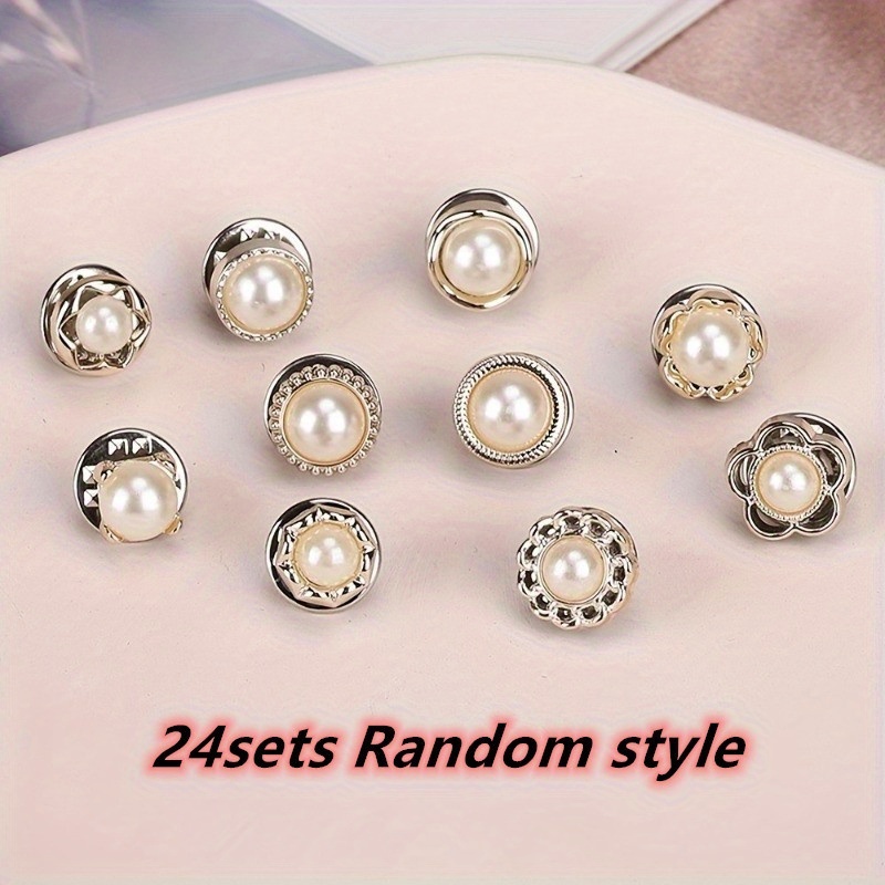 Image of 24sets Random Style Anti-exposure Dress Neckline Pin Clothes Fixed Women Fashion Diy Removable And Reusable Seam Free