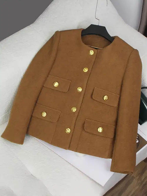 새로운 마일라드 트위드 소형 향기 바람 거위 다운 재킷 두꺼운 감정 다운 상의 28293