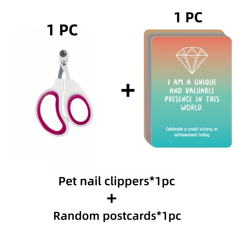 TEMU 1 tagliaunghie professionale per animali domestici e 1 biglietto postale con stile casuale, forbici in acciaio inossidabile affilate e pratiche,