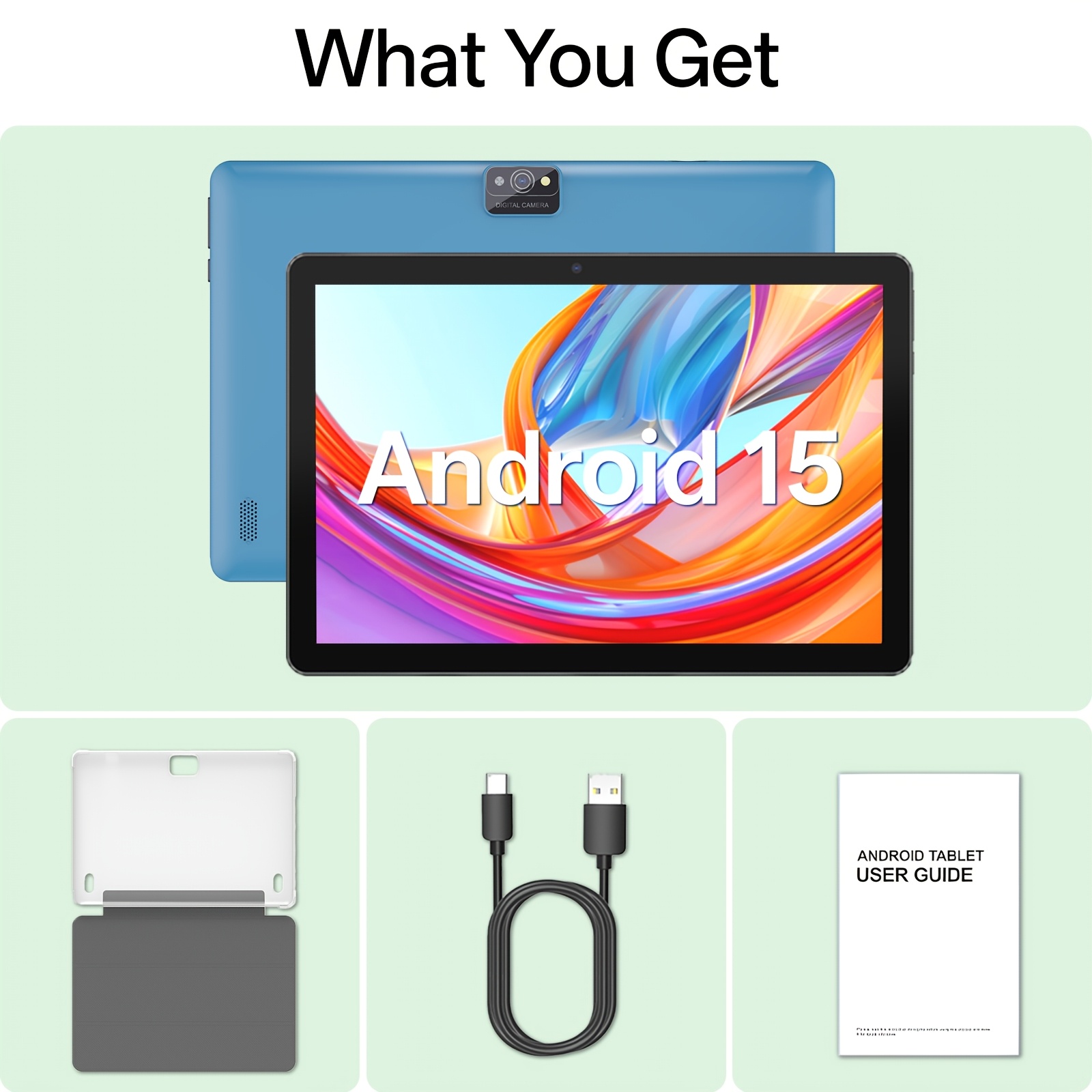 Image of With Great Value! 15 10-inch 2-in-1 Tablet 12gb+64gb (3+9gb Running) 1tb Expansion 4-core Smooth Performance 6000mah Long 5g Wifi6 Dual Connection Dual Camera + 1280x800 Hd Screen Keyboard, Mouse