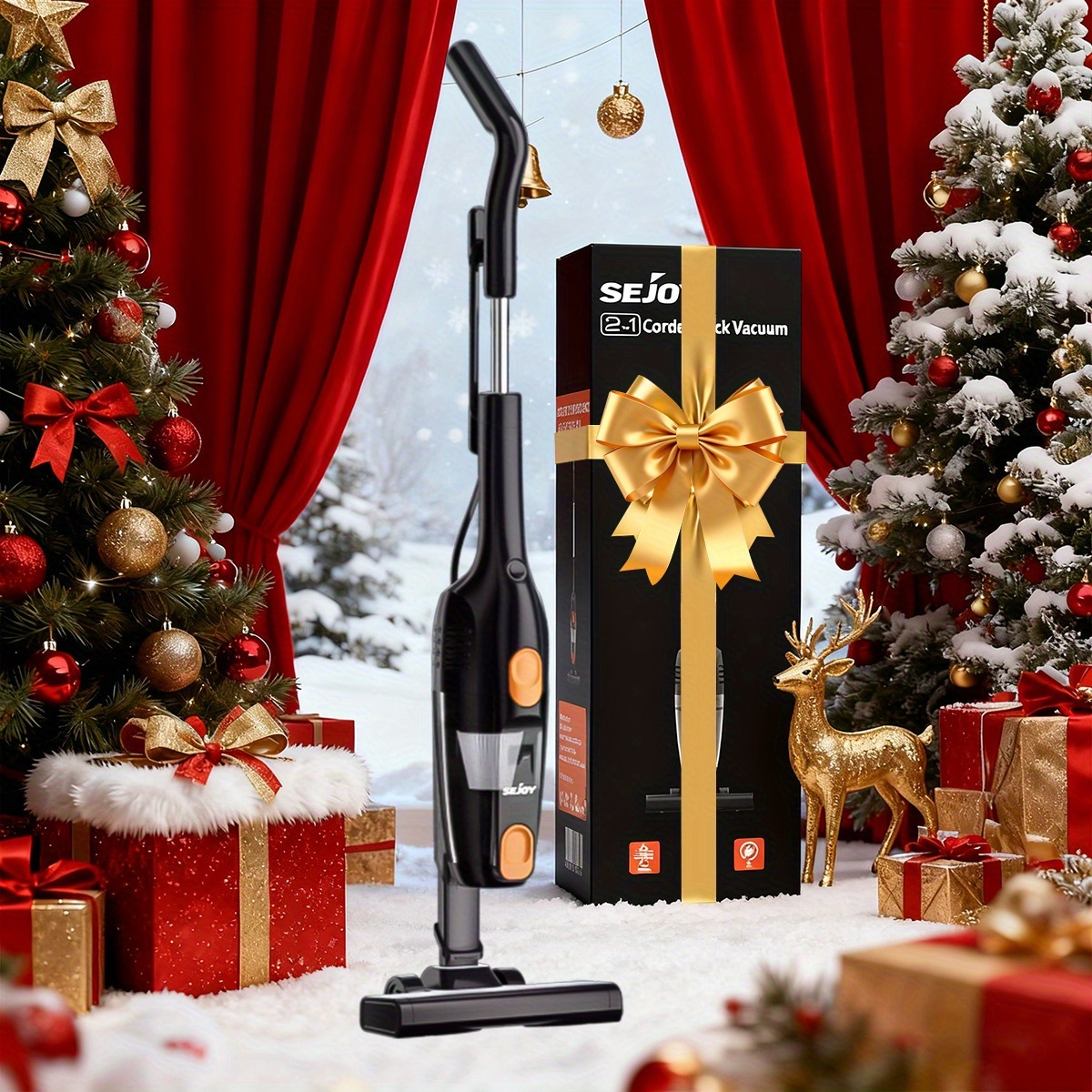 TEMU 3 In 1 Lightweight Corded Vac With Handheld, Powerful Suction Small Dorm Vacuum Cleaner Portable With Hepa Filters, 17kpa Stick Vacuum Cleaner, For Sofa, Curtains, Hard Floor, Pet Hair