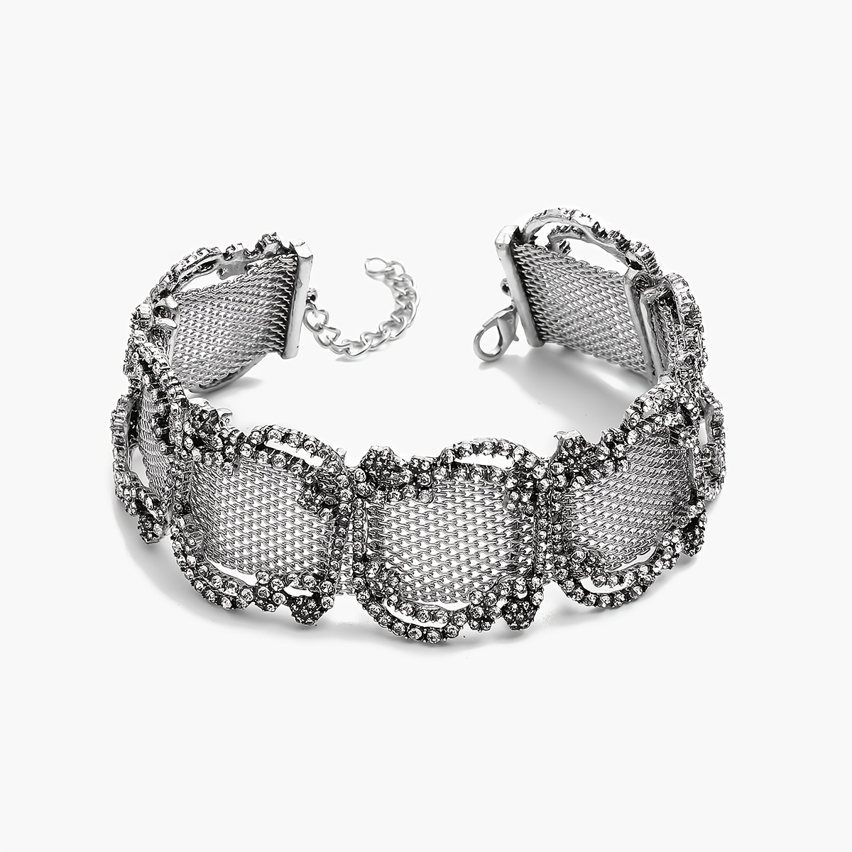 TEMU Collar Retro de Resina con Malla, Elegante Collar de Cadena con Cierre, Joyería para Mujer, Adecuado para Uso Diario y Vacaciones