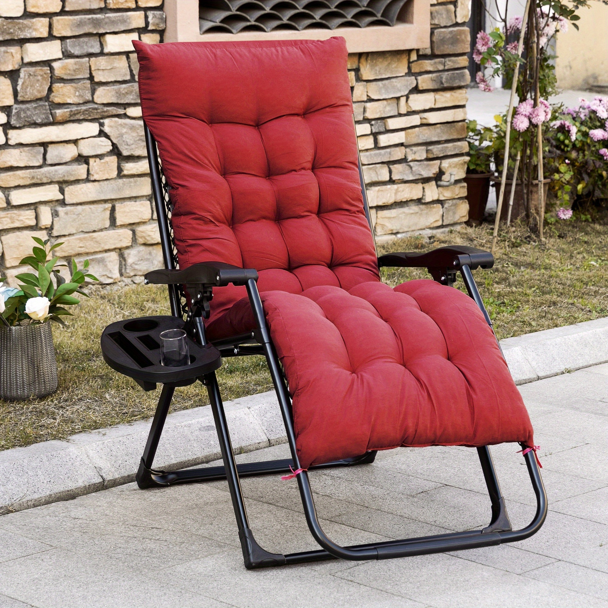 TEMU Chaise Pliante En Tissu Imperméable, Avec Coussin, Pour -, Le Camping, Le Jardin, , D'été, La Fête, La Décoration de Noël