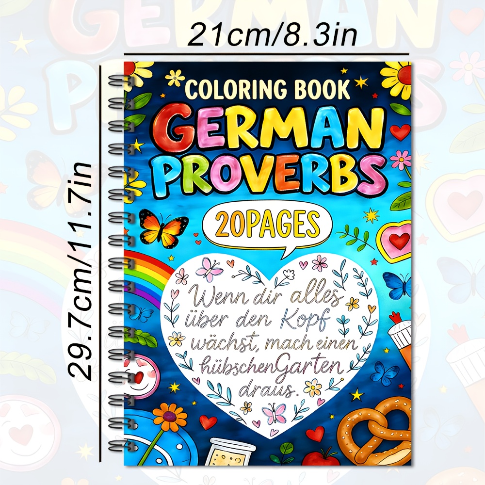 Image of German Coloring Book: 20 Pages | Relaxing Coloring, A To , Uplifting , Enjoy Of Coloring- Suitable For Adults