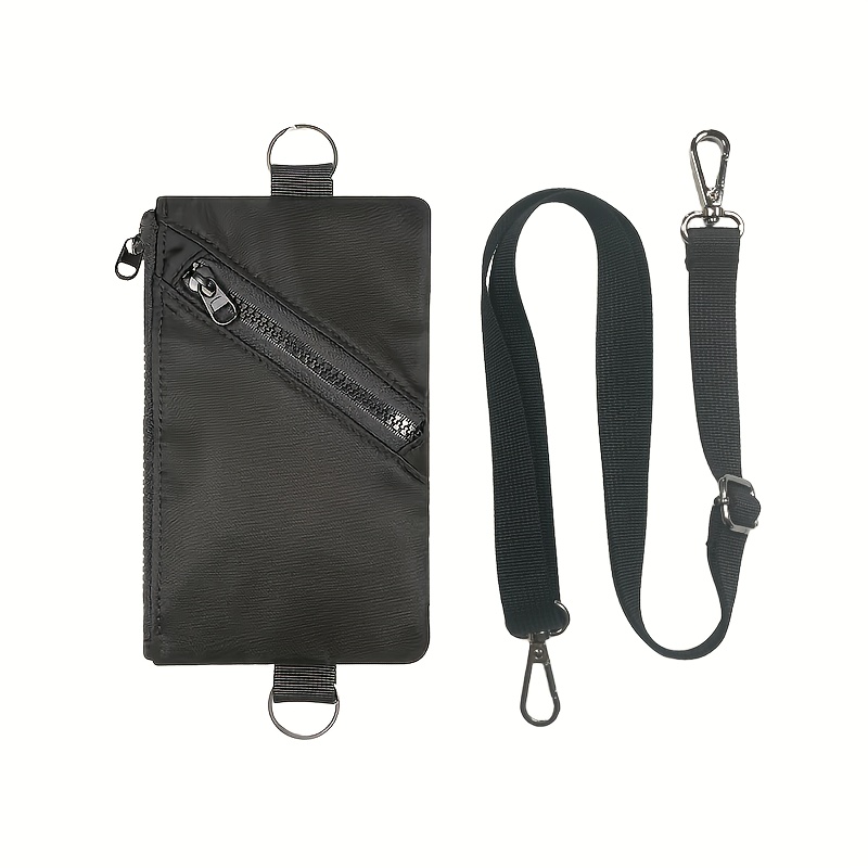 E-shop 1 Stück Verstellbare Schultergurt Körper Handy Wallet, Multi- Design, Schwarze Reisetasche für Pass, Karten, Schlüssel und Bargeld, Unisex ,