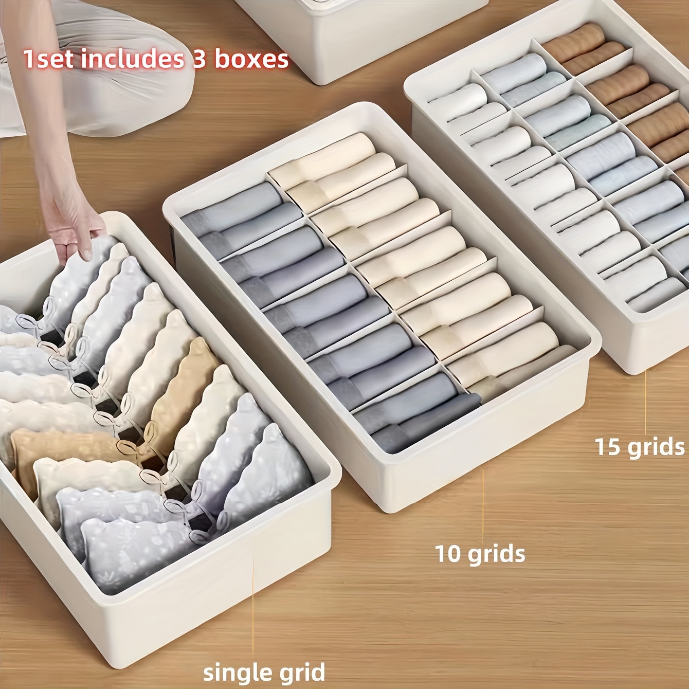 Sweet Home Japanese Underwear Storage With Lid-10 Grids