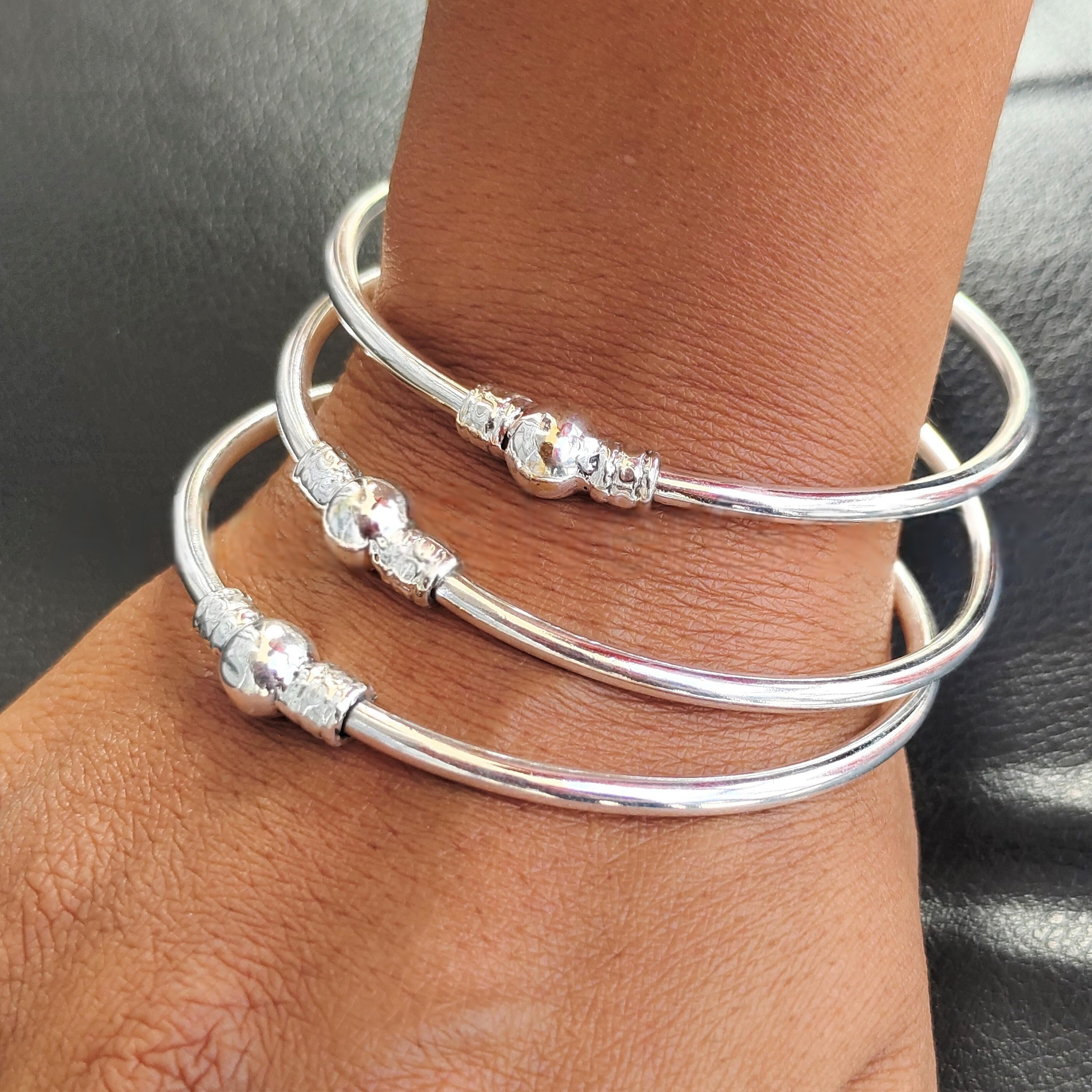 TEMU 3pcs/ Set Retro Boho Silvery Bangles For Women Unique Silvery Bangle Bracelet Stackable Bangle Daily Vacation Party Jewelry Birthday Anniversary