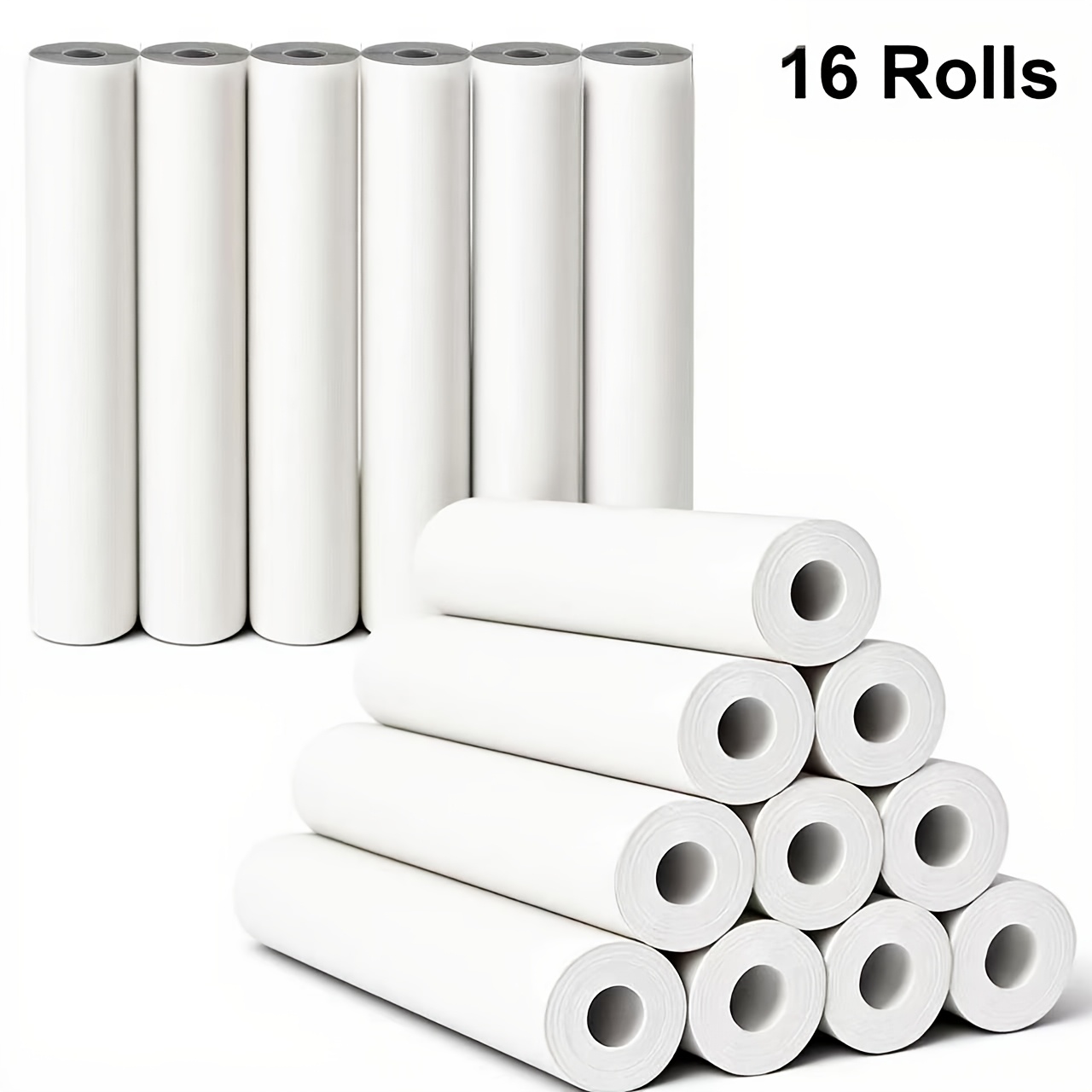 Thermal A4 Paper (cylindrical), 16 Rolls - Letter Size (8.26 X 11.69 Inches), Compatible With Portable A4 Wireless Thermal Printers Such As N80/ A285m/ , Suitable For Travel Use, Inkless Printing.