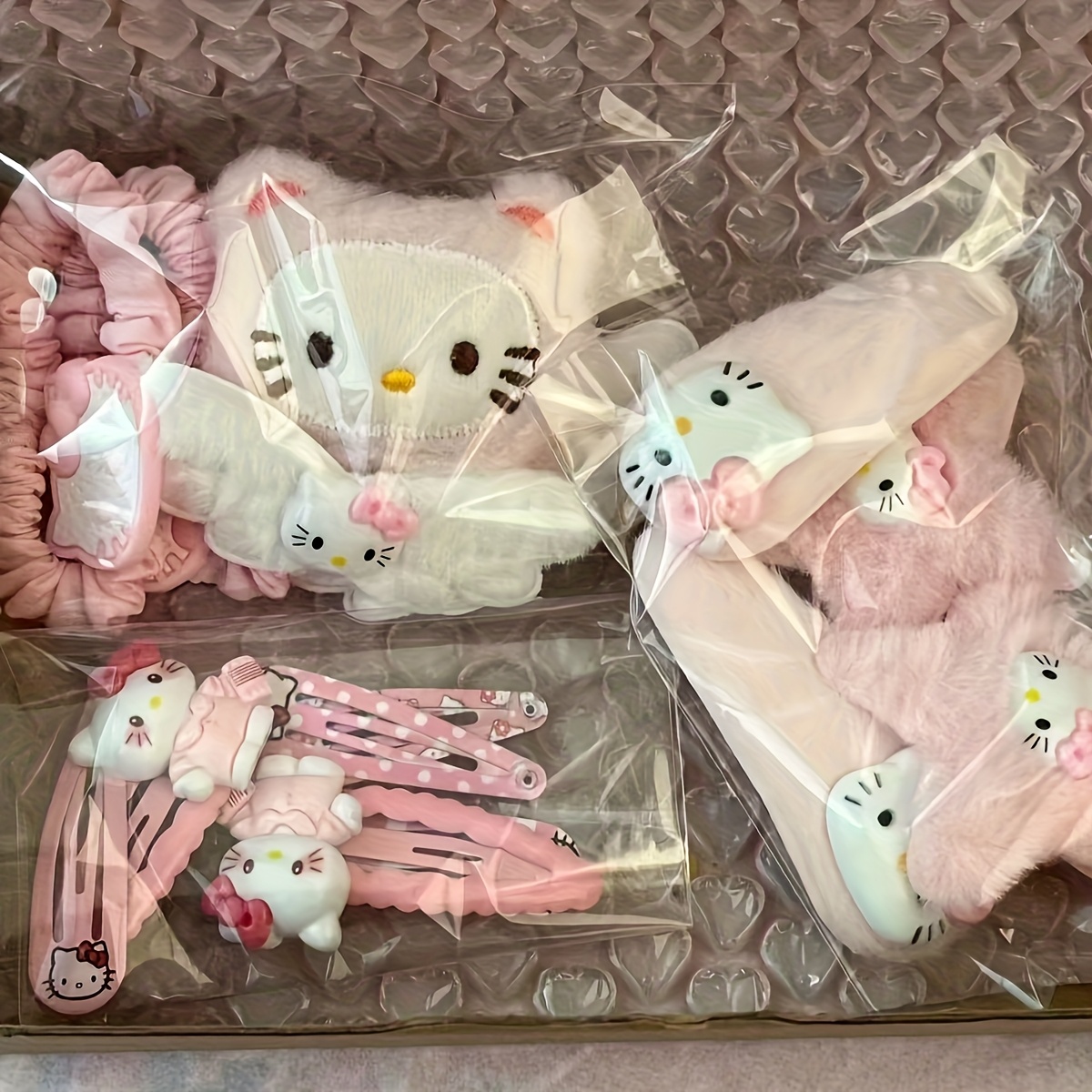 10pcs set cute cartoon plush pink hair - Temu Mauritius display picture 1