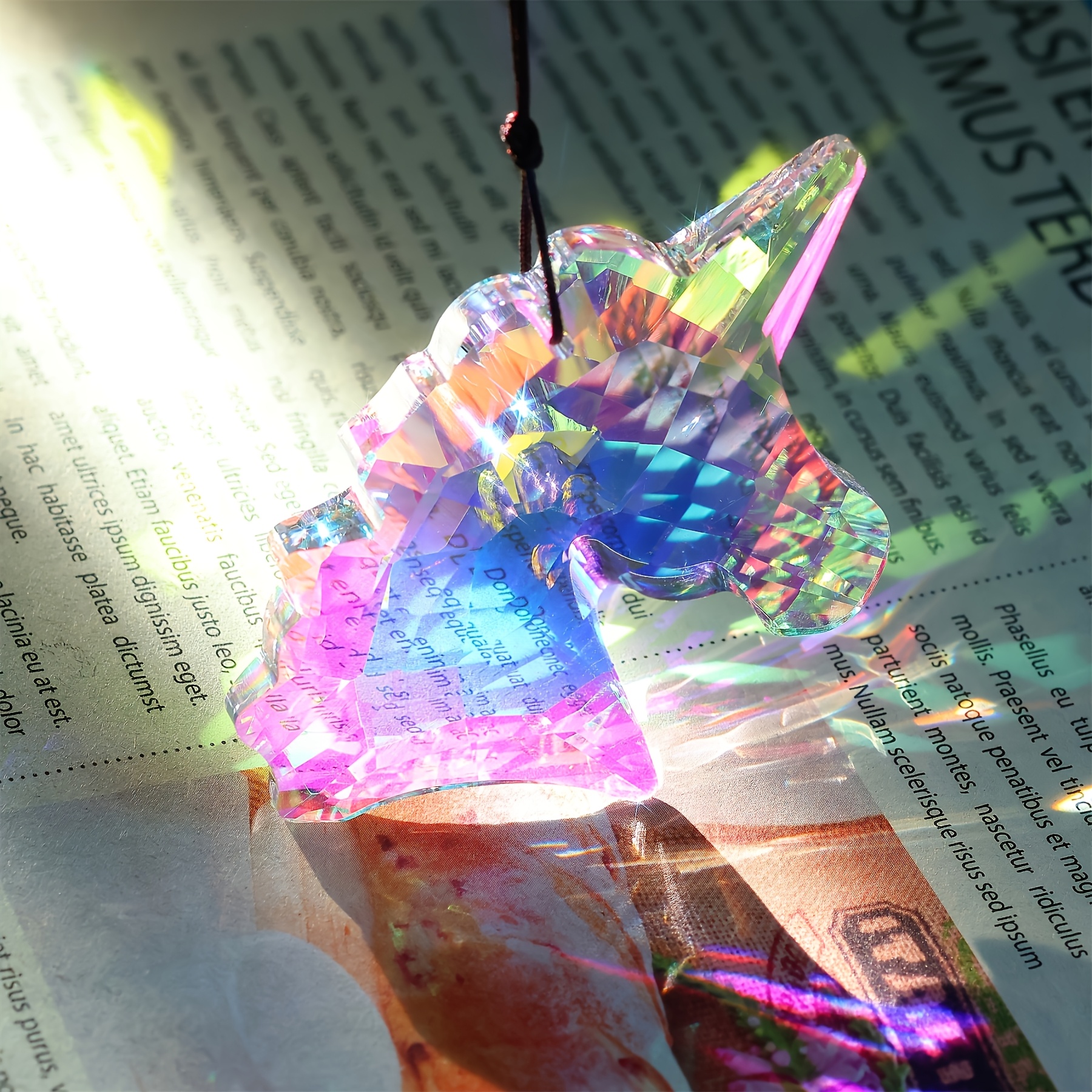 1pc/2pcs Elegant Unicorn Crystal Prism Sun - Glass Hanging Decor With , No Electricity Needed For Weddings, Christmas & Home Decoration, Unicorn Room Decor