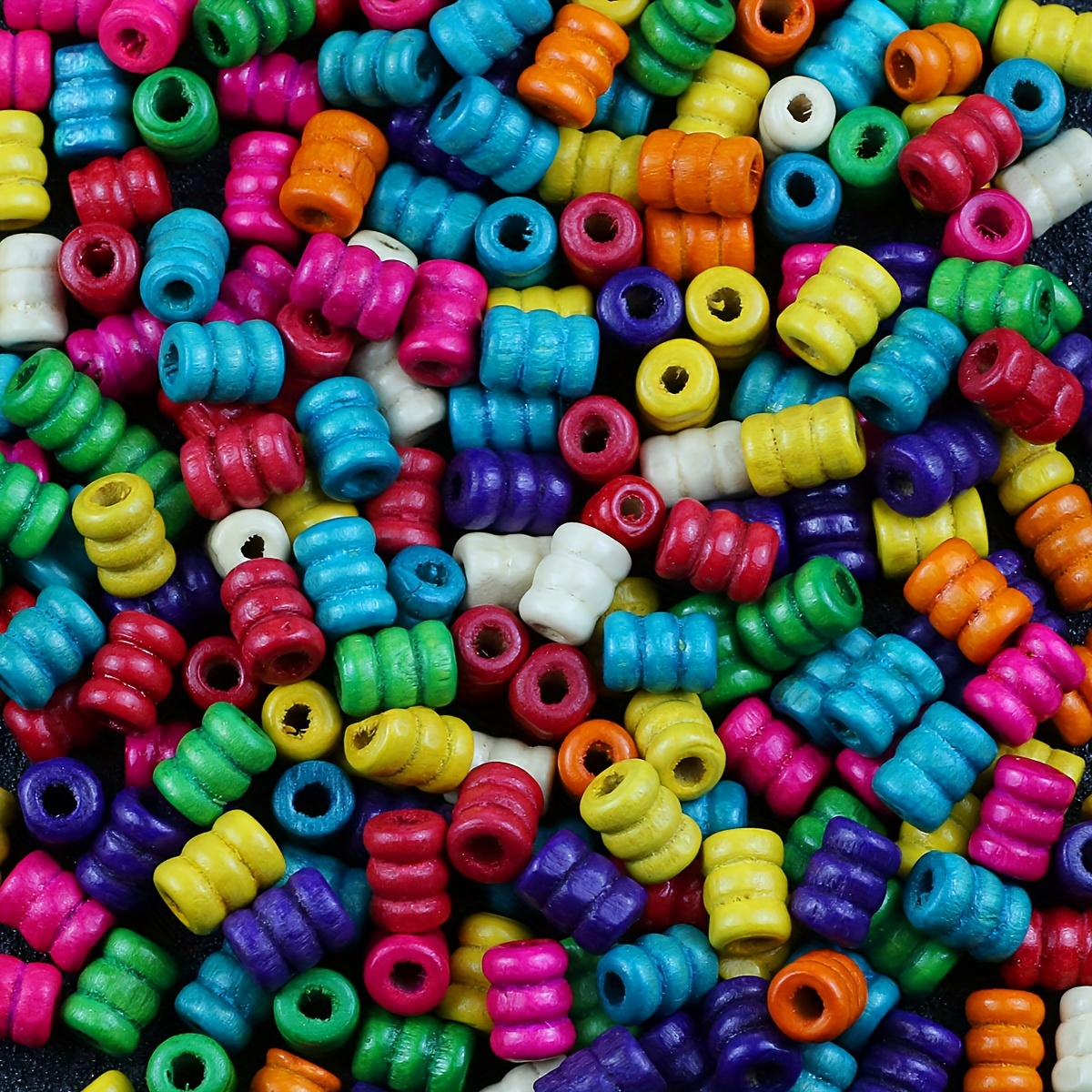 Image of 100/200pcs 3/6mm Colored Black Flat Wooden Beads 2-sections 3-sections Wooden Loose Beads Jewelry Additions Beading Handmade Materials