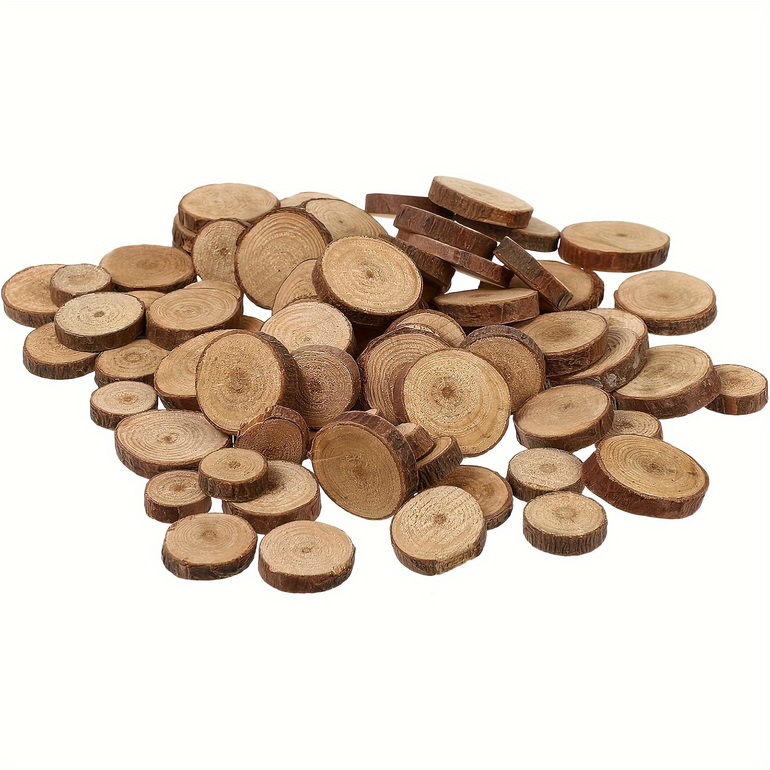 

100pcs Diy Wooden Slices, . 1.5-3cm, Party Decorations And Crafting