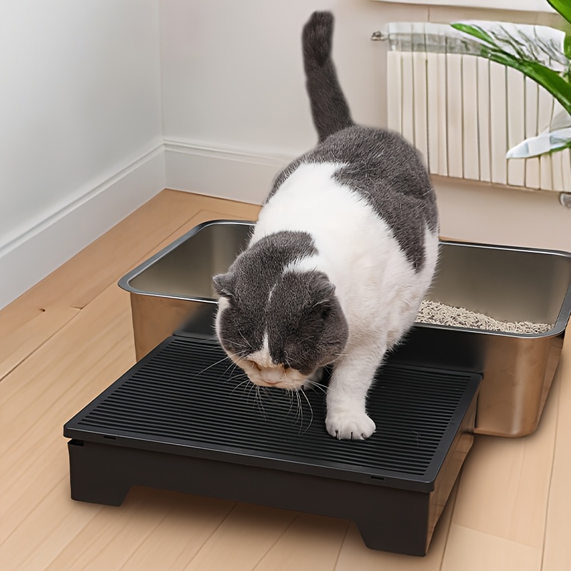 Katzenstreu-Matte mit Verstellbarer Hhe, Integriertem Filter und  Abnehmbarem Leicht zu Reinigendem Haustier-*