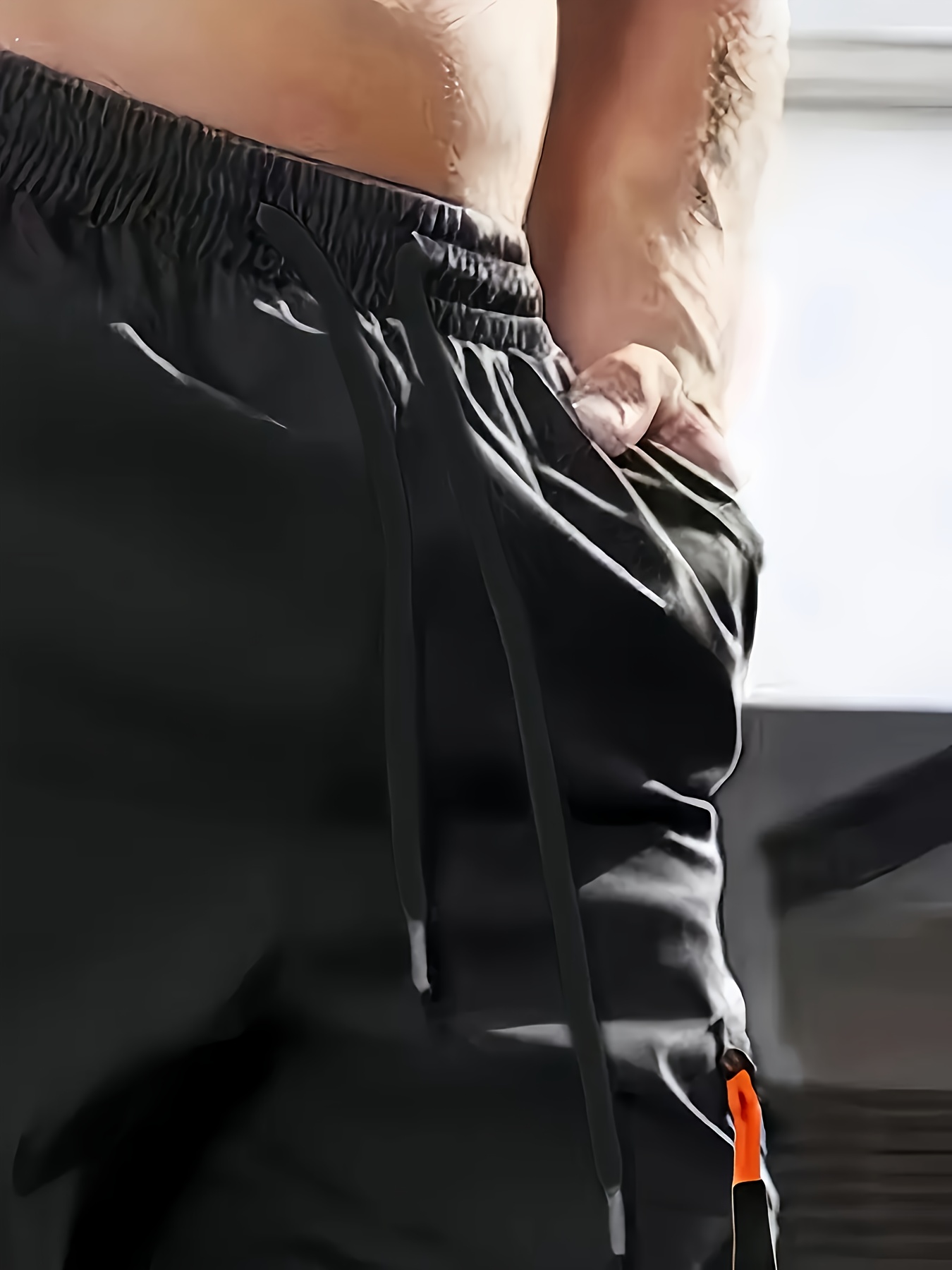 mens loose cargo pants black polyester non stretch   regular fit multiple pockets casual sports style   pants casual fit pants durable casualwear details 22