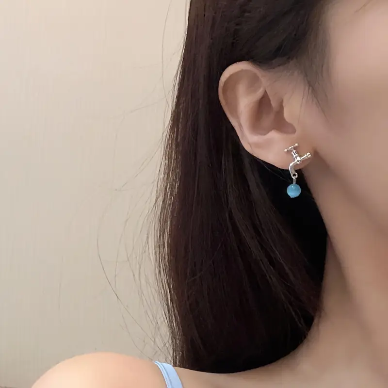 fashionable and cute earrings faucet shape earrings for women and girls sweet and essential gift earrings for party holidays details 0