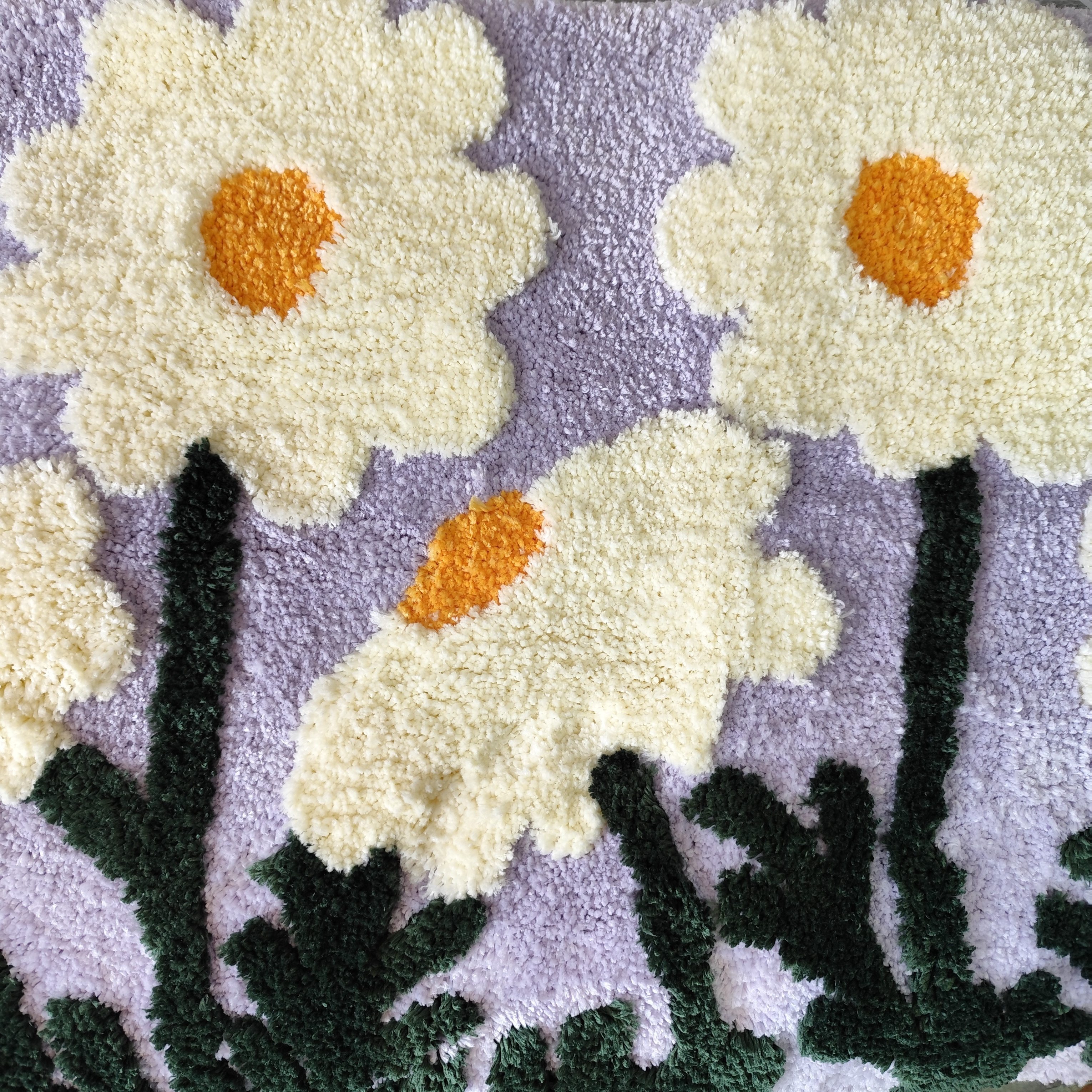 1pc ultra soft plush fabric flower shaped bath mat with non slip tpr backing polyester super absorbent rectangular bathroom rug 3d high low texture machine washable home decor bathtub carpet Product details 6