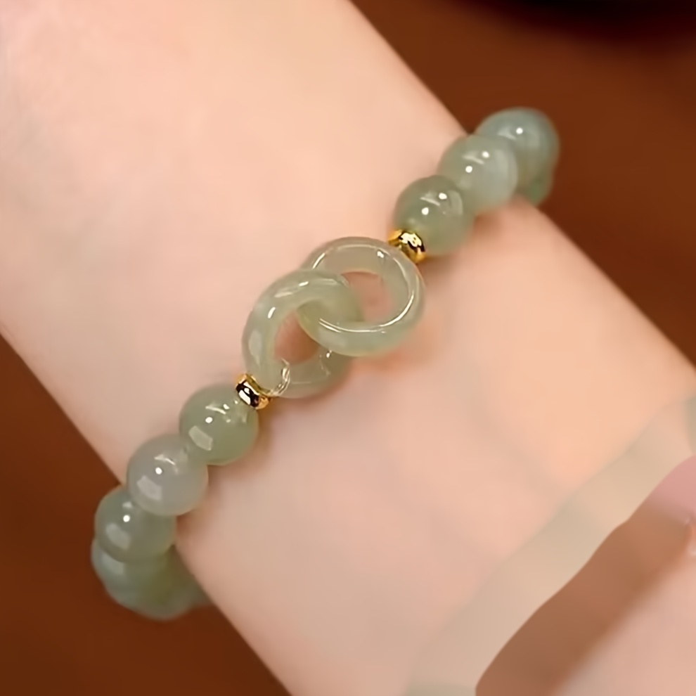 

Chic Green Beaded Bracelet - Synthetic Glass, Casual Attire & Gifts
