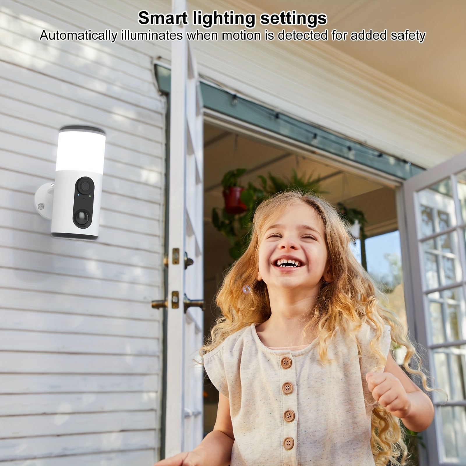 Caméra solaire extérieure sans fil, caméra projecteur, vidéo avec vision nocturne couleur, conversation bidirectionnelle, sirène à détection de mouvement, accès multi-utilisateurs, stockage local sur carte SD et abonnement cloud en option, compatible Alexa, ANRAN