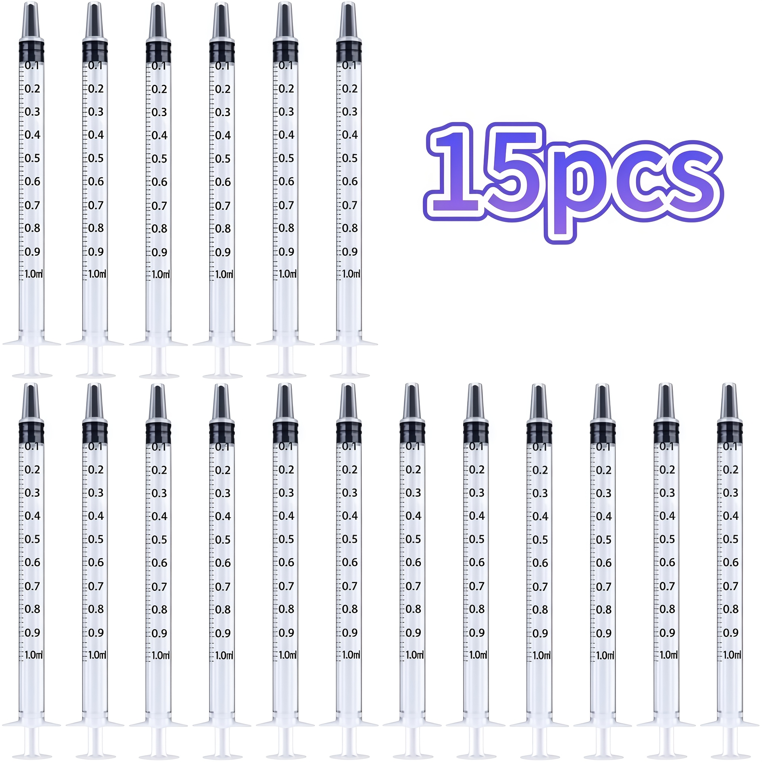 Image of 1ml Blue Rod, White Rod Laboratory Syringe Set, Suitable For Laboratory Use, Pet Feeding, And Precise Liquid Measurement And Transfer