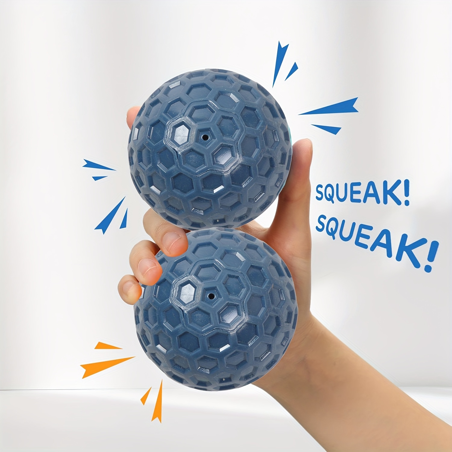 wear resistant and bite resistant dog toy squeak ball   rubber teeth cleaning ball interactive food leaking toy for large dogs pet teething toy unique squeak sound device and food leaking function Product details 2