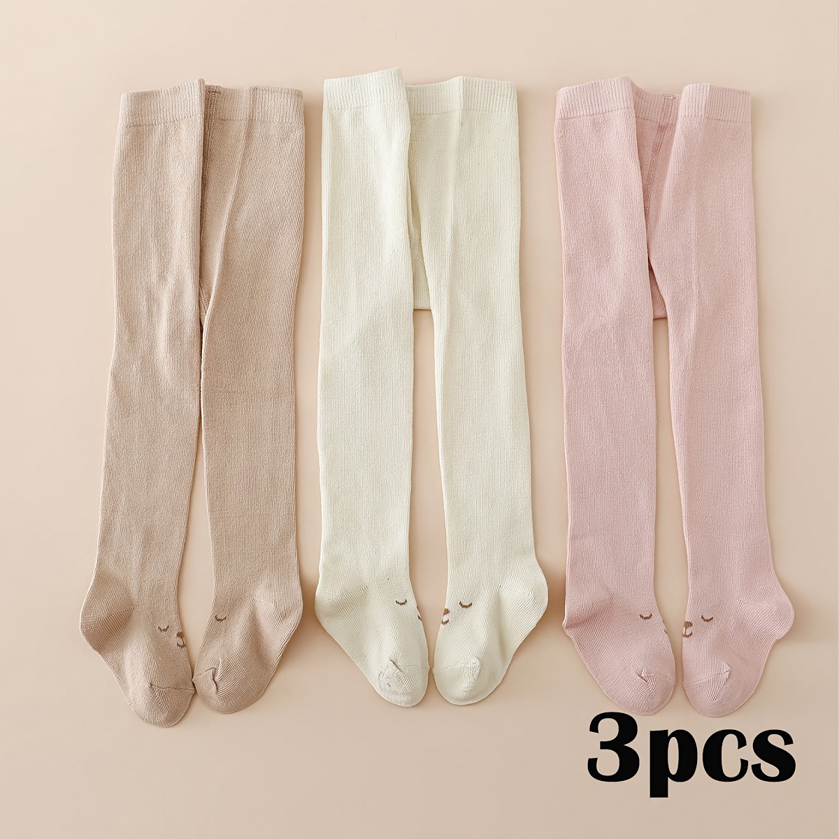 Image of 3-pack Girls' Cartoon Cute Leggings, Comfortable And Versatile Children's Onesie Socks With Skirt
