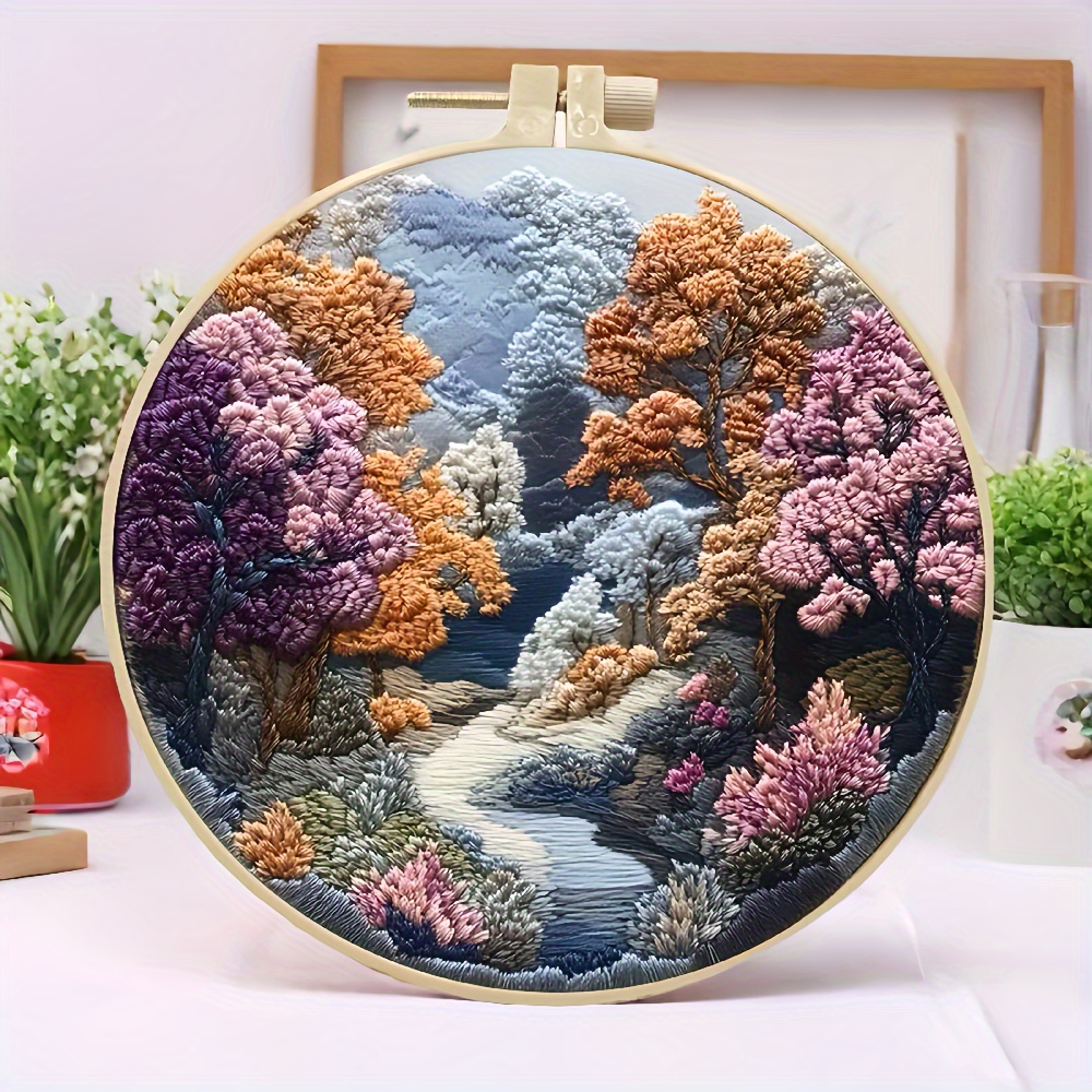 TEMU Diy Embroidery Kit For Beginners - & Scenery, , Included - Handmade