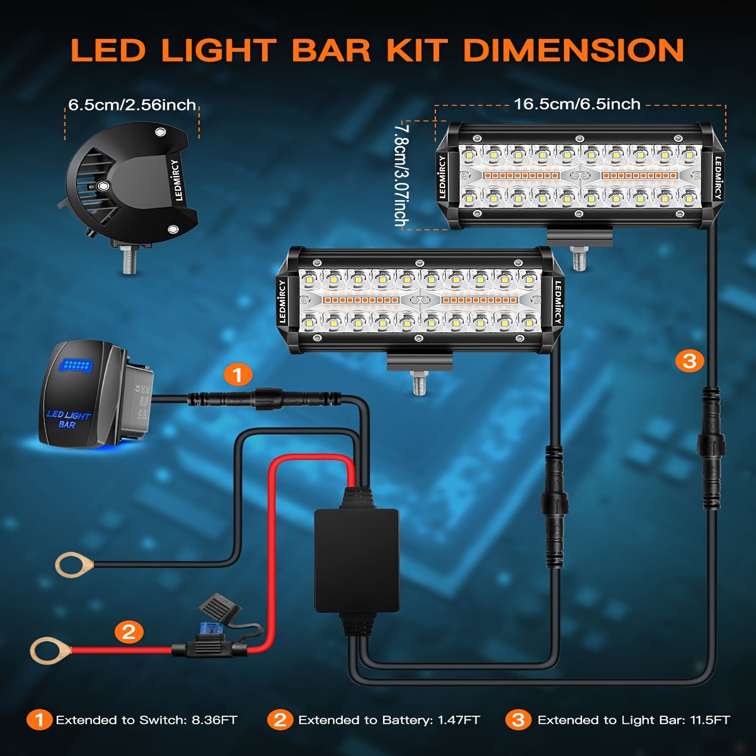 Light Bar Kit Wiring Harness Switch Dual Temu