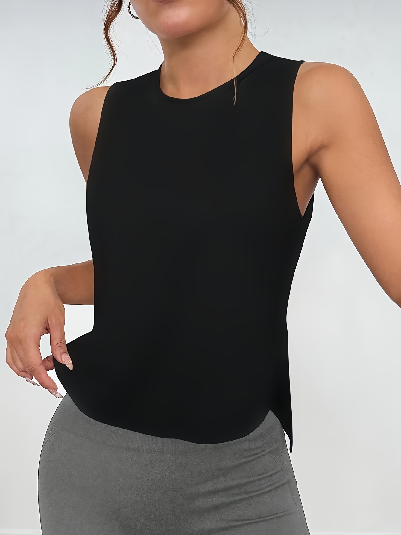 camiseta deportiva sin mujer abertura lateral Temu Colombia