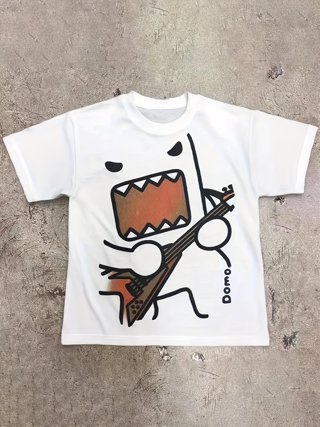 womens y2k anime graphic t shirt white tee with   eyes guitar print loose fit streetwear top for concerts casual outfits   retro hip hop fashion statement shirt concert attire   design durable print street style vintage aesthetic comfortable material short sleeve shirt streetwear lovers Product details 0