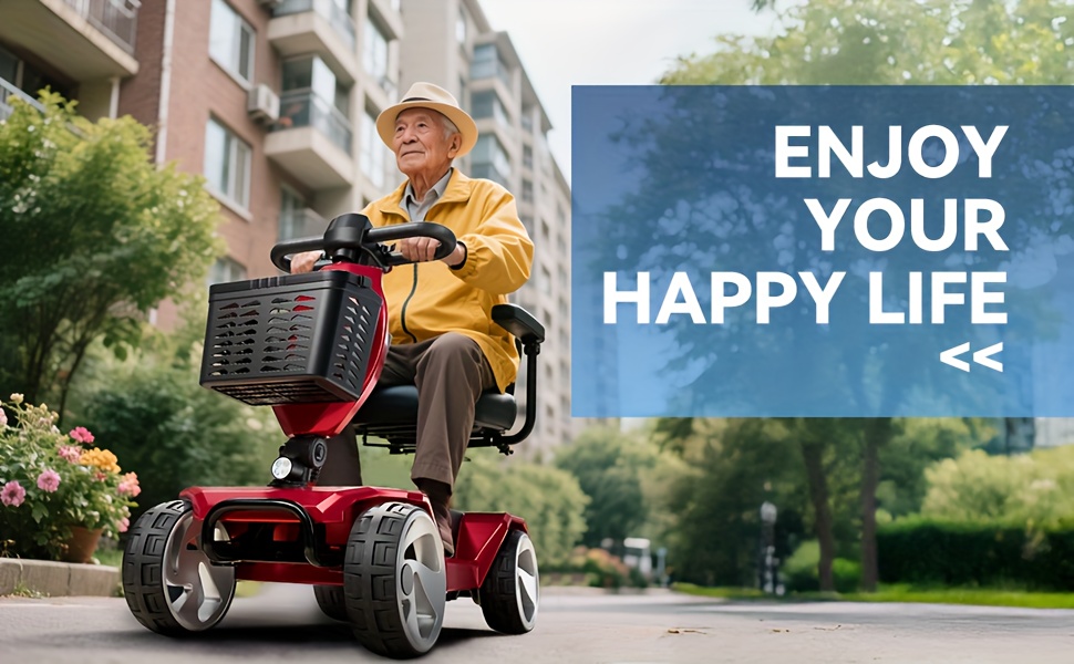 foldable 4 wheel scooter for seniors 16 miles   headlight removable storage basket lightweight portable design fits in car trunk durable frame for indoor outdoor use Product details 5