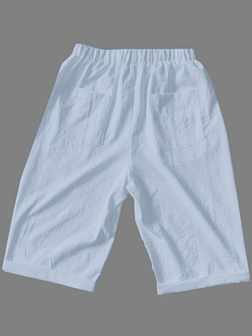 european and american popular womens solid color straight button 7 8 pants